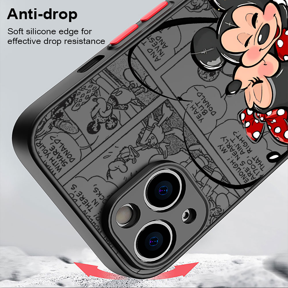Disney Mickey Minnie Love Phone Case for Apple iPhone 15 16 Pro Max 13 14 Plus 12 Mini 11 Pro XR 8 SE 7 6S XS MAX Matte Cover