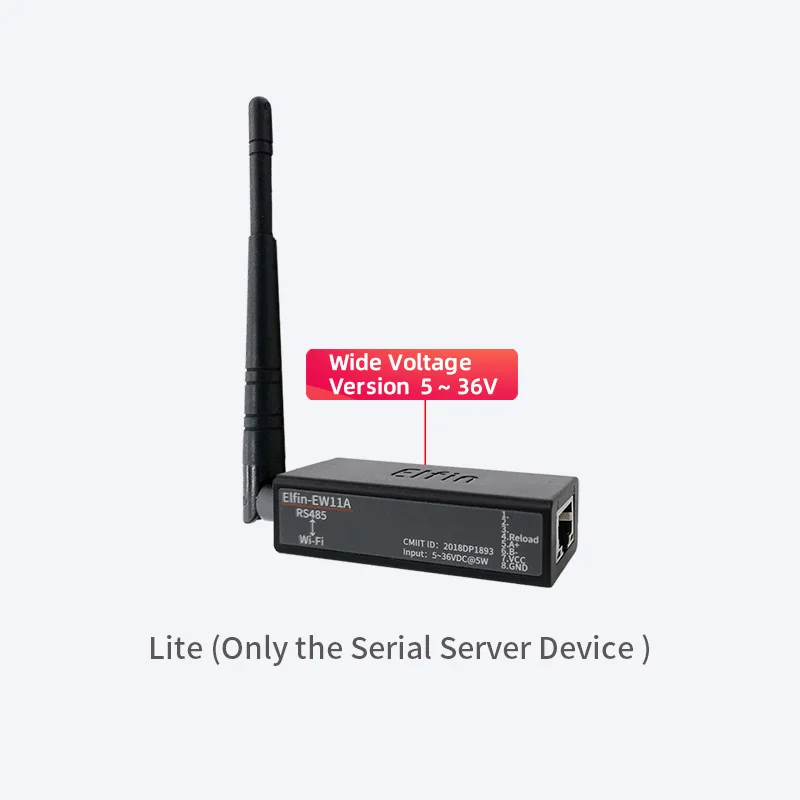 Elfin-EW11A Последовательный порт RS485 в Wi-Fi Сервер последовательных устройств Поддержка TCP/IP Telnet Modbus TCP Протокол IOT Преобразователь передачи данных