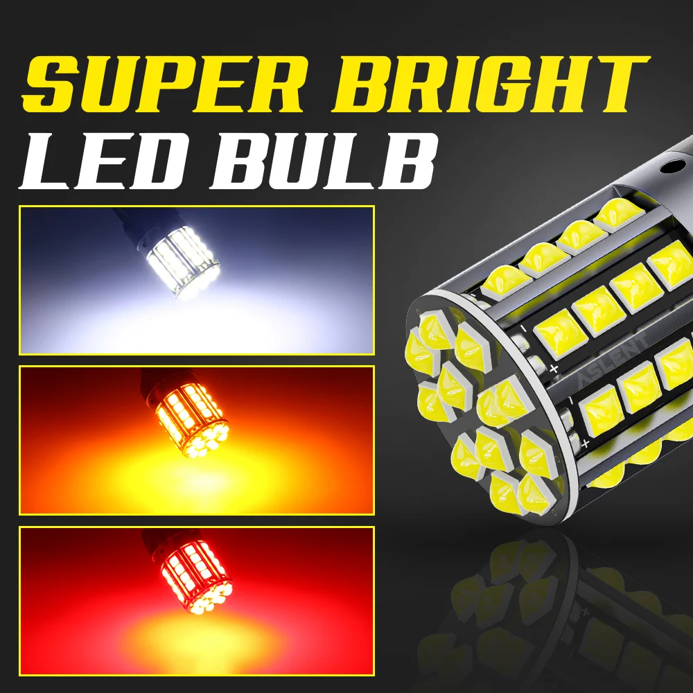 2x 7440 W21W WY21W T20 7443 W21/5W Super Bright Car Lights LED BA15S P21W BAU15S PY21W P21/5W Canbus Turn Signal Lamps White 12V