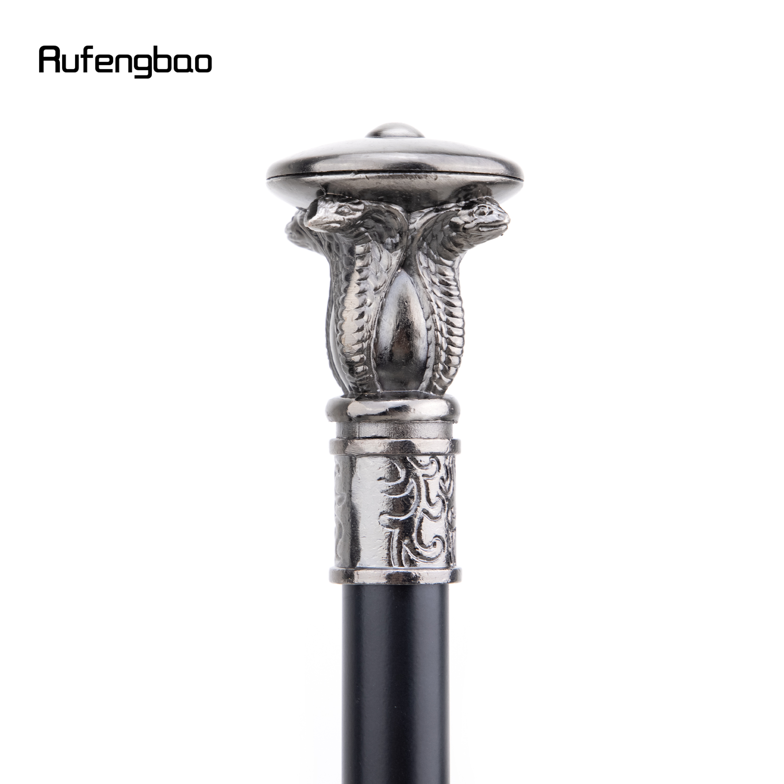 Quatro cabeças cobra Faraó bengala, Bastão decorativo de moda, Cavalheiro elegante Cosplay Cane Knob Crochet, 93cm