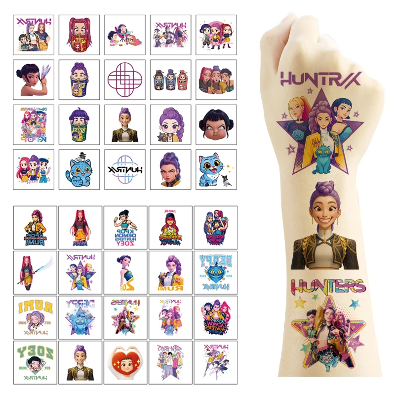 20 teile/satz Cartoon Kpop Dämon Jäger Temporäre Tattoo Aufkleber Rumi Nette Wasserdichte Tattoo Für Lustige Party Geschenk