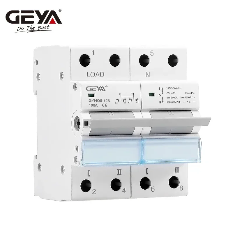 GEYA GYHO9 Manual Transfer Switch NEW Design with Indicator 63A 100A 125A MTS Dual Power Manual Conversion Isolating Switch