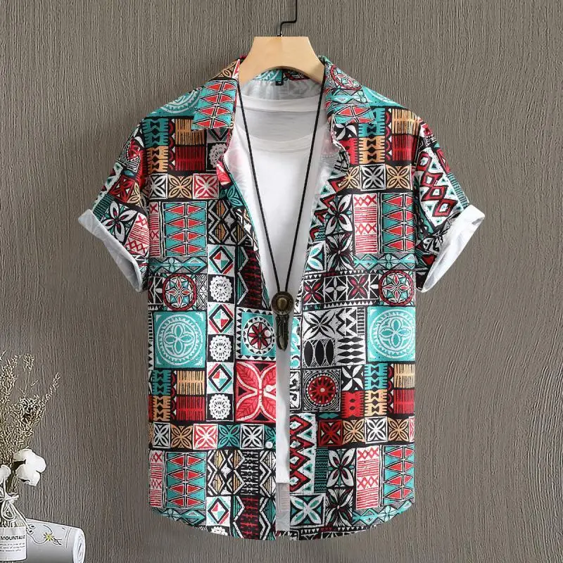 Camicia a maniche corte floreale hawaiana casual sociale da uomo estiva modello floreale vintage spiaggia Y2k Harajuku moda abbigliamento di lusso