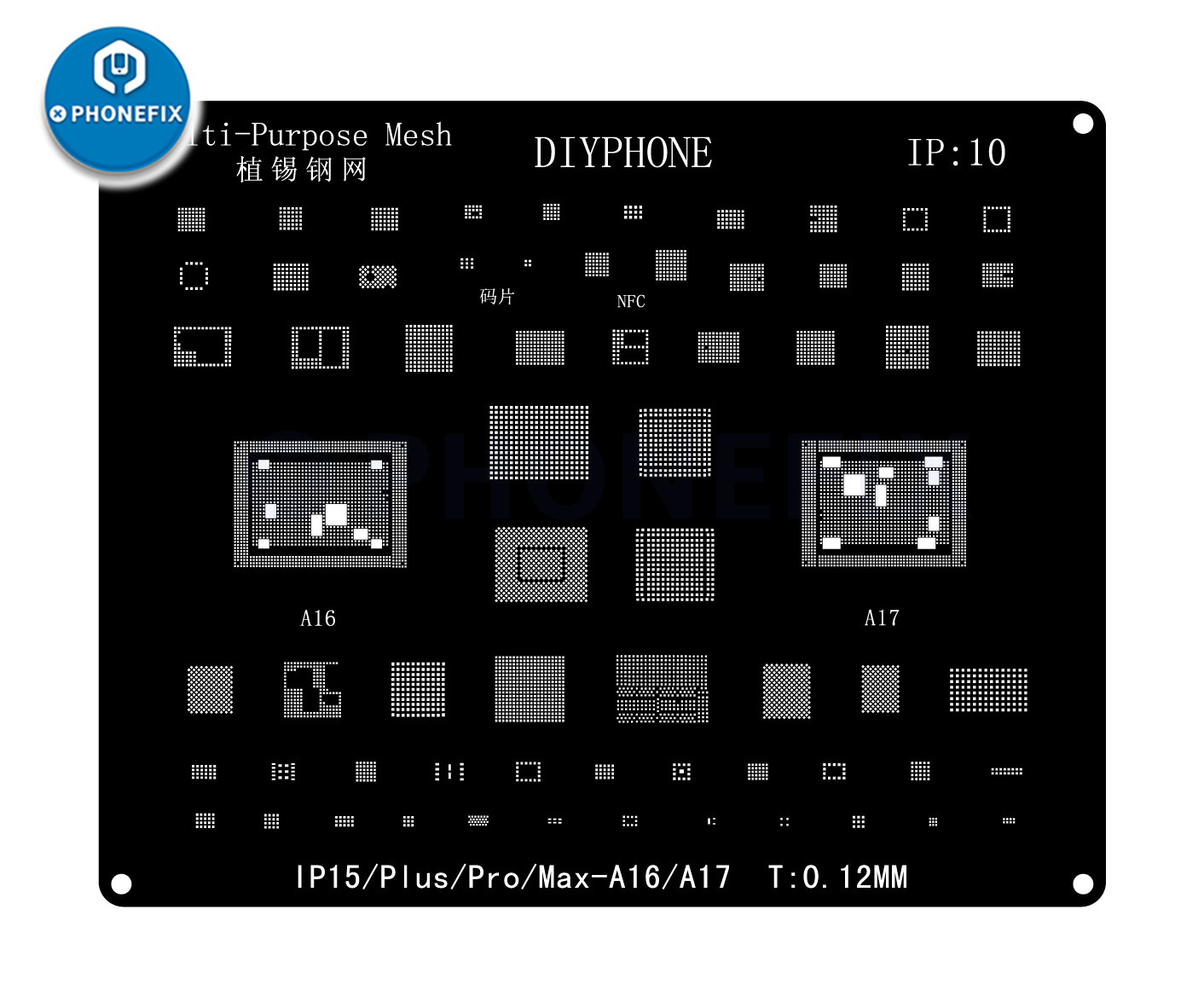 QianLi BGA Reballing Stencil Kit Cho iPhone 14 13 11 12 Pro MAX XS XR X 8P 8 7P 7 6S 6 Thép CPU Chip IC Tín Hàn Lưới