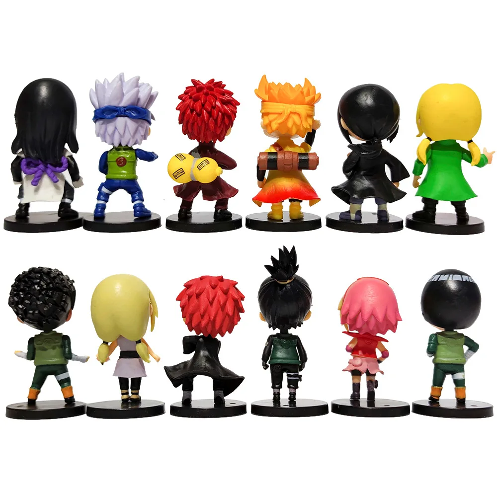 ใหม่ 12 ชิ้น/เซ็ตอะนิเมะรูป Naruto Shippuden Hinata Sasuke Itachi Kakashi Gaara Action Figure รุ่น Q PVC ตัวเลขของเล่นของขวัญ