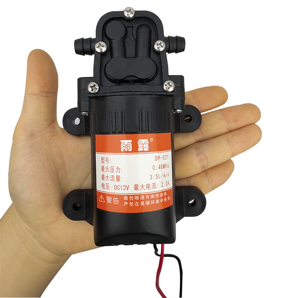 Bomba de água elétrica agrícola, dc 12v 70psi 3.5l/min 0,48mpa, micro pulverizador de água de diafragma de alta pressão preto, lavagem de carro