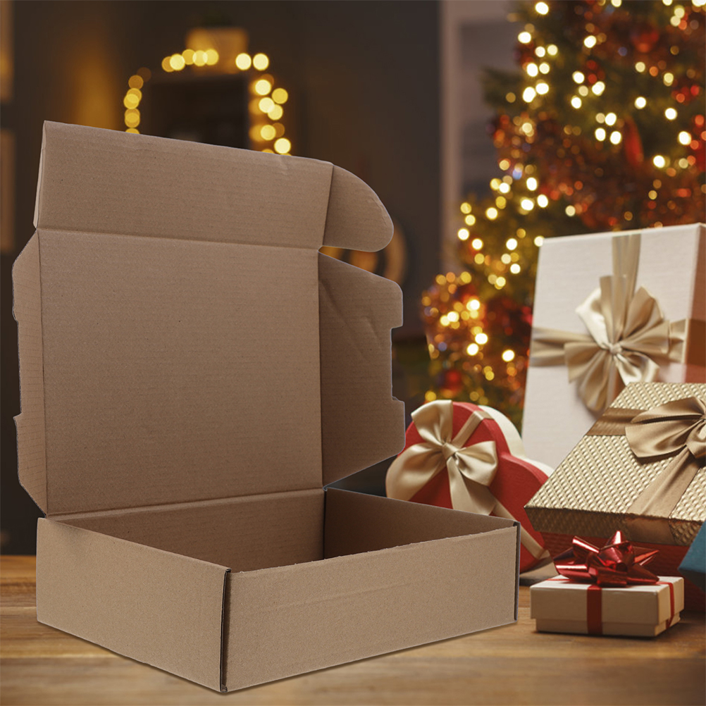 10 個の段ボール靴箱文学郵送カートンガラス製品の梱包用小さな茶色の寄付募金活動