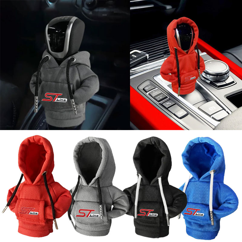 Hoodie Car Gear Shift Knob Cover Manual Handle Change Lever Cover For Ford ST Line Focus Mk4 MK3 4 EDGE Puma Fiesta Mondeo MK5