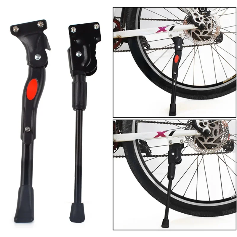 Mountain Bike Kick Stand Aluminum Alloy Heavy Duty Adjustable Bicycle Cycle Side Support Bracket Easy Install Bike Parking Rack