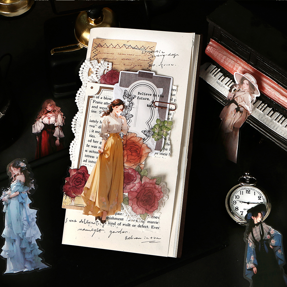 นายกระดาษ 4 สไตล์ 20 ชิ้น/แพ็คสติกเกอร์สัตว์เลี้ยง Retro ญี่ปุ่นเกาหลีตัวอักษรตกแต่งคู่มือ DIY วัสดุ