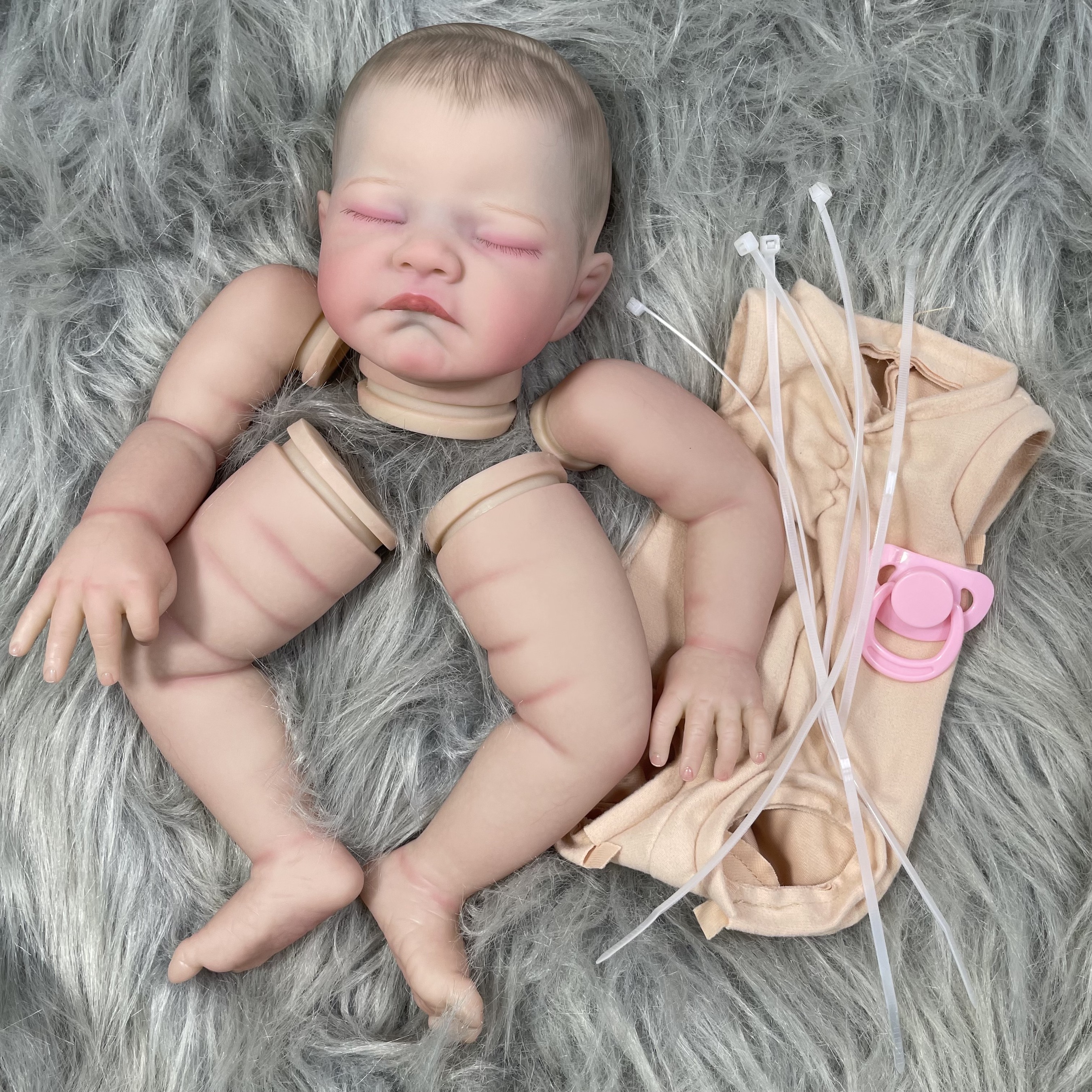 Mrb-ビニール生まれ変わった人形パーツ,mrb,20インチ,すでに塗装されています,睡眠用,3Dペイント,肌に見えない,柔らかい布,ボディが含まれています