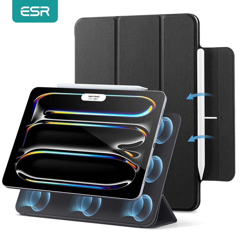 ESR para iPad Pro 13 funda para iPad Pro 11 2024 cubierta magnética para iPad Air 13 funda con soporte triple inteligente de rebote para Air 11 2024
