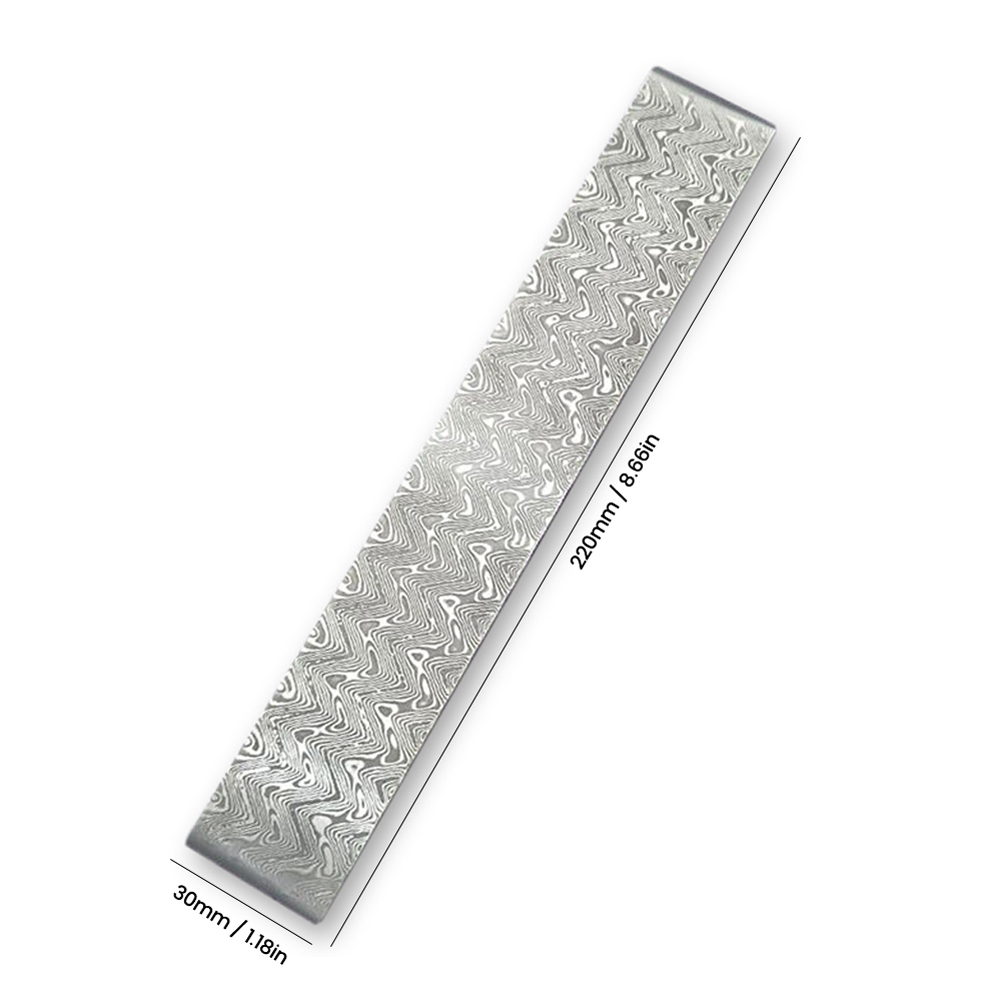 Damascus Steel Billet Patterned Steel Cutter Embryo Forging Materials Quenched Smoothed for Cutter Wa-ve Cloud Rose Pattern