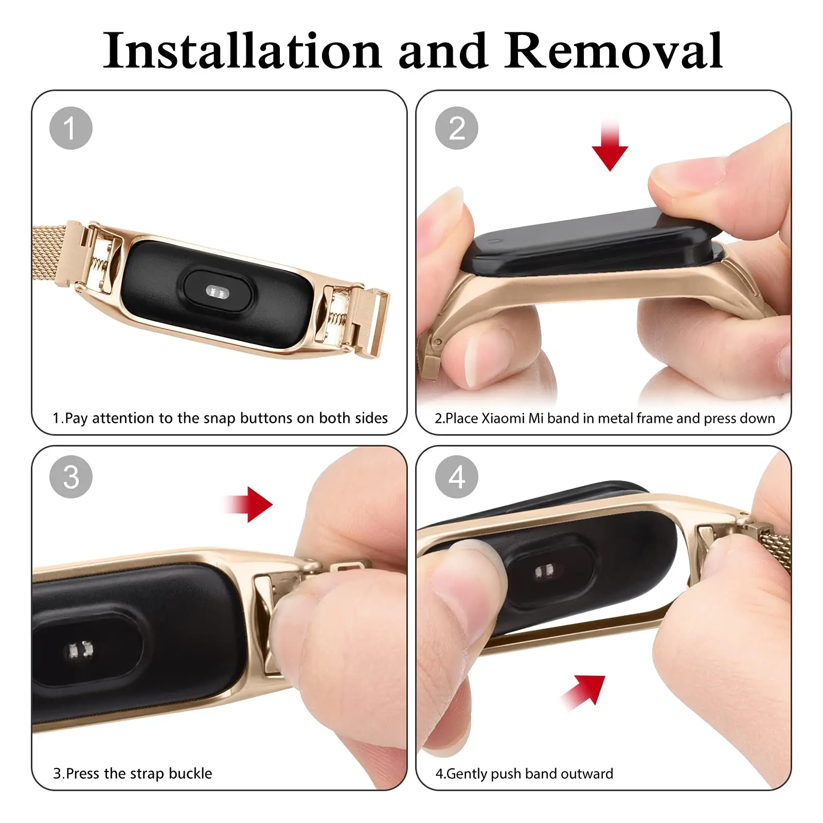 Milanese Cho Xiaomi Mi Band 7 6 Dây Correa Mi Band 4 Thép Không Gỉ Metel Vòng Tay Miband6 Band4 Dành Cho Xiaomi mi Ban Nhạc 5 3 4 6 7
