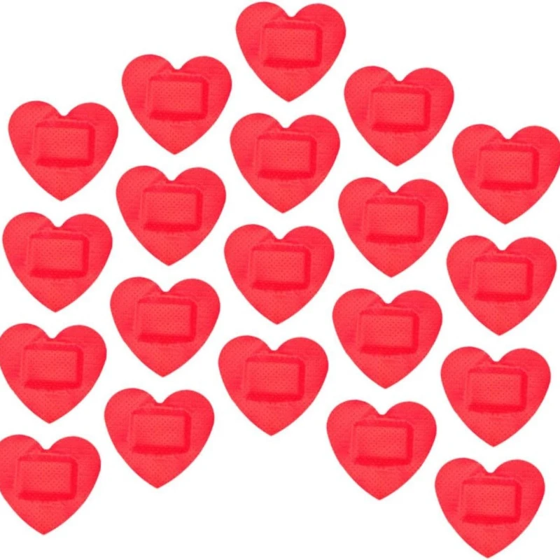 20 teile/satz Rote Herz Pflaster Liebe Haut Patch Konzert Gesicht Aufkleber Wundpflaster Erste Hilfe Streifen Klebe Bandagen Woundplast