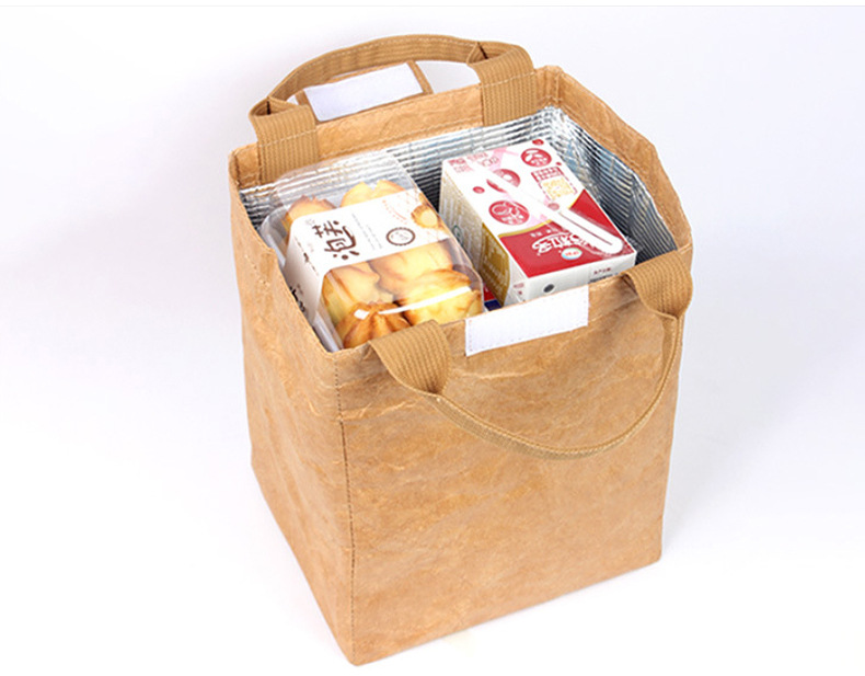 Borsa per il pranzo in carta borsa isolante impermeabile allungare e addensare foglio di alluminio borsa giapponese studente lavoratore d'ufficio