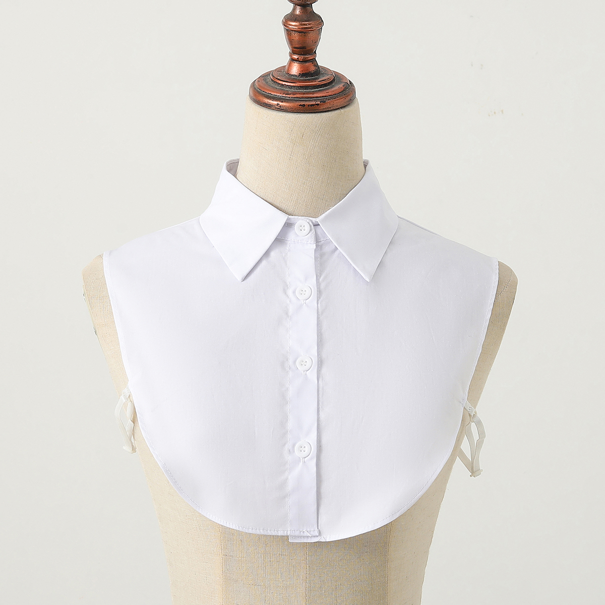 Faux col en coton à la mode pour femmes, faux col simple de style demi-chemise, col polyvalent et amovible avec poignées en question