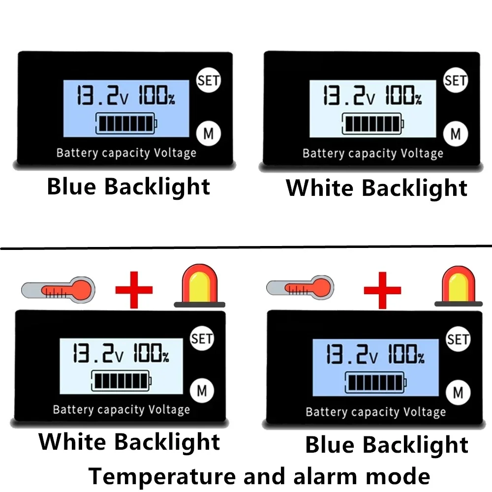 6133A DC 8V-100V Batteriekapazitätsanzeige Blei-Säure-Lithium LiFePO4 Auto Motorrad Voltmeter Spannungsmesser 12V 24V 48V 72V