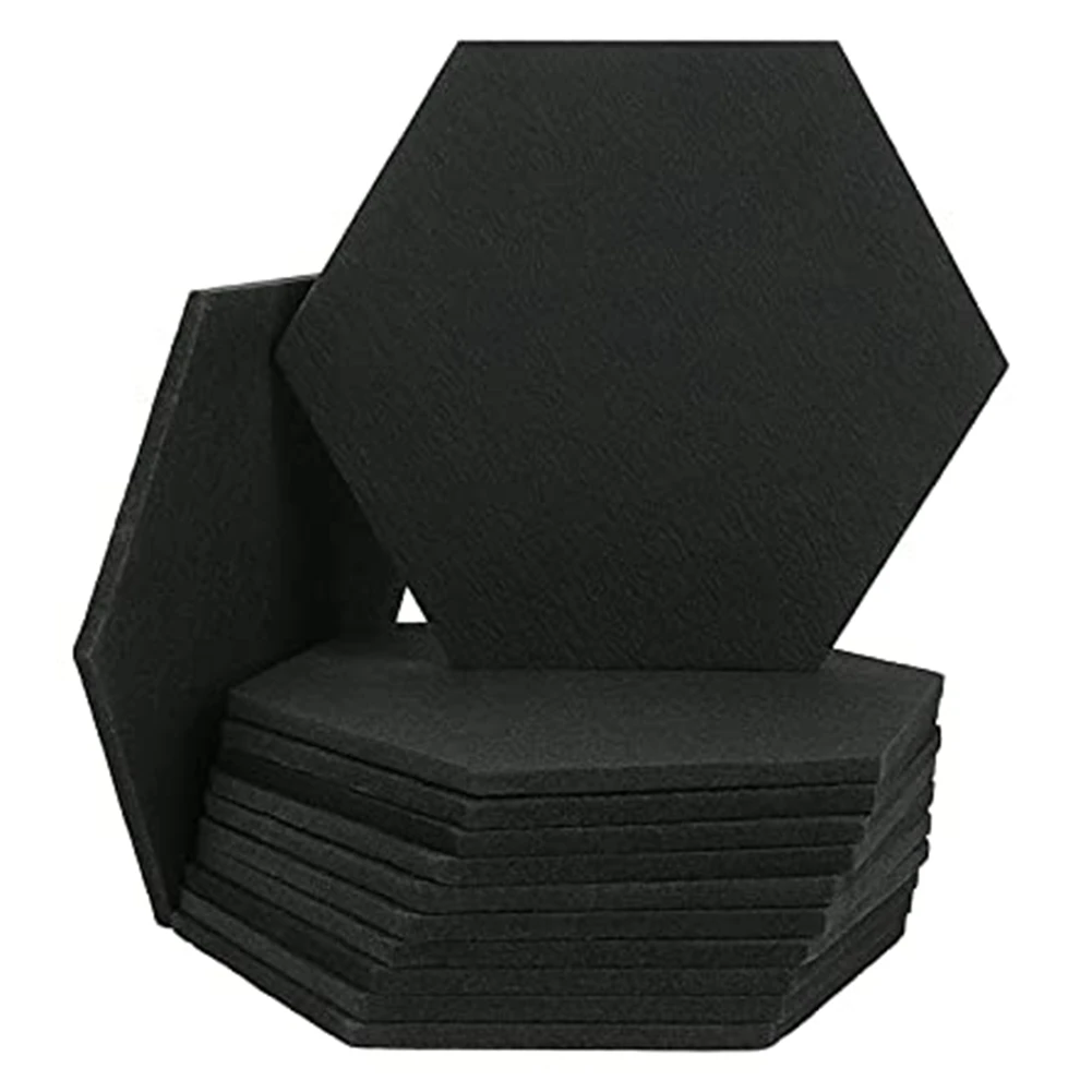 A04G-12 Pcs Painel de absorção de som de fibra de poliéster Material hexagonal de absorção de som para isolamento acústico e tratamento de som