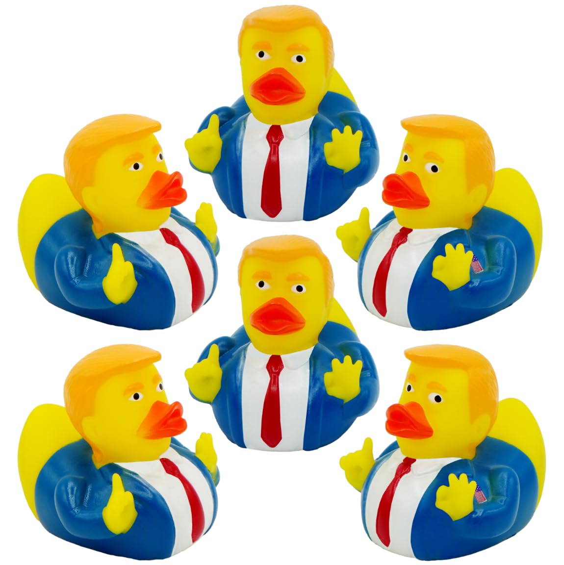 Donald Trump Rubber Ducks Bulk - 6 Pack Small 2.3 Inch,Trump Rubber Duckies Great for Jeep Ducking,Trump 2024 Gift,Bath Tub Toys