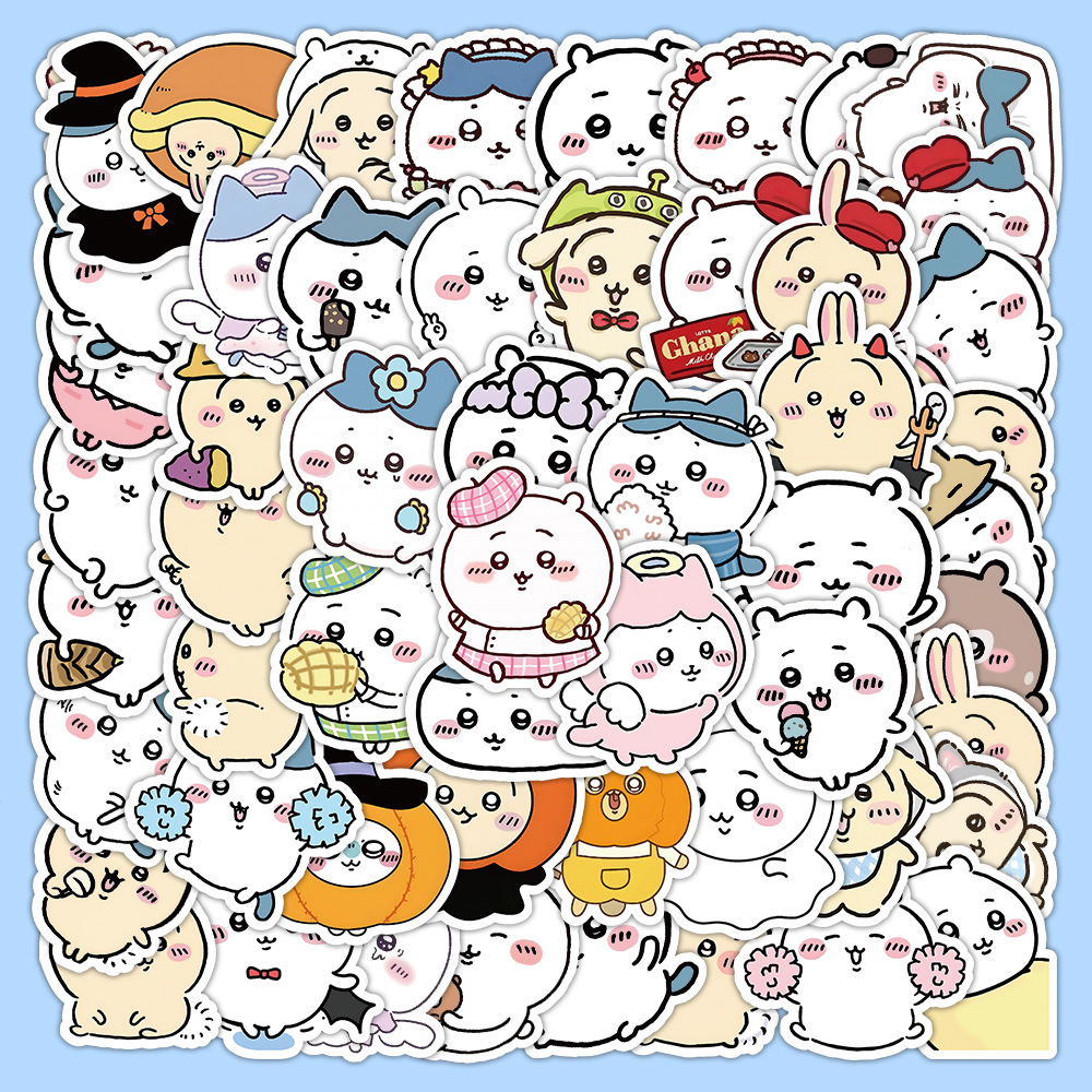 64PCS Chiikawa Aufkleber schöne Anime Nette Pet Profil Bild Aufkleber Spielzeug Cartoon Wasserdichte DIY Telefon Fall Wasser Tasse