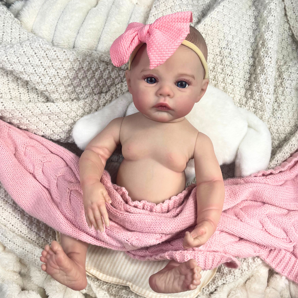 Poupée bébé Reborn de 18 pouces, corps complet en vinyle, 100% fait à la main, peau 3D, jouet d'art à collectionner, cadeau d'anniversaire et de noël
