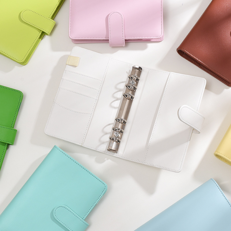 PU Budget Binder Bargeld Umschlag Organizer A6 Notebook Planer 2Pcs Französisch Alphabet Aufkleber 8pcs Zipper Tasche Dropshipping