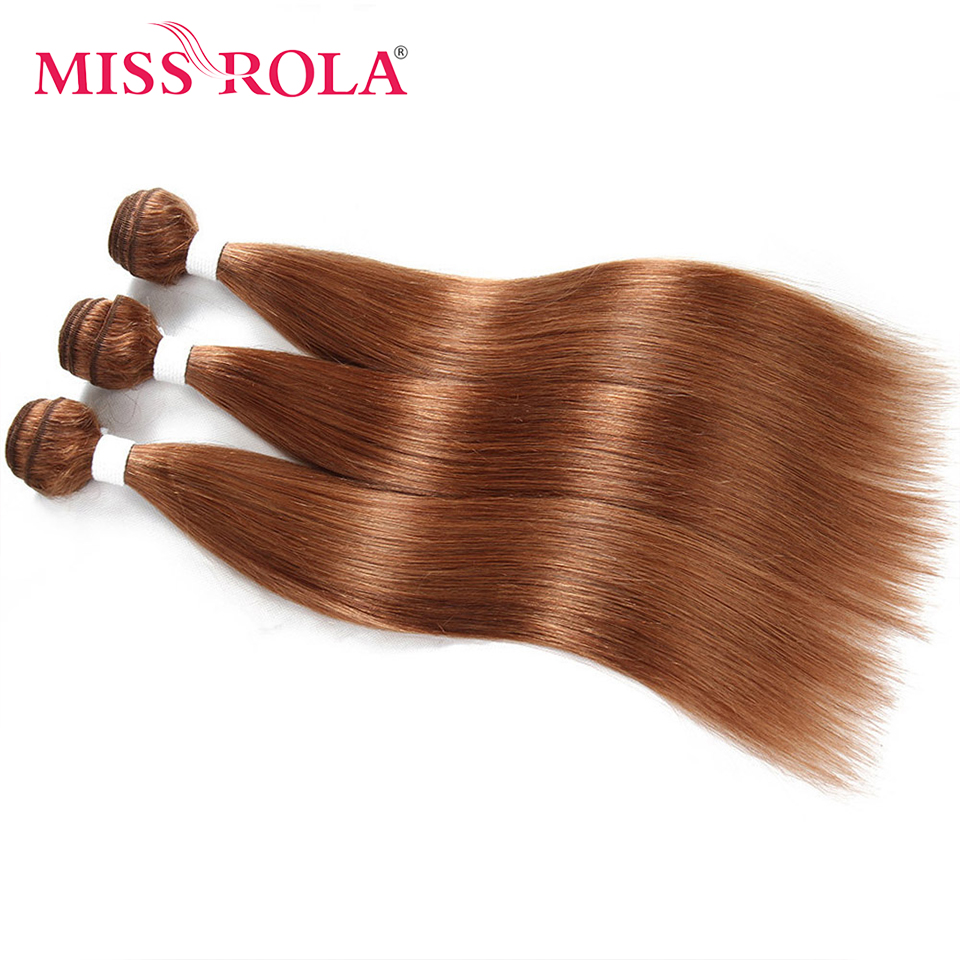 Miss Rola cabelo humano liso brasileiro tecelagem 1/3/4 pacotes 27 #   Tramas duplas das extensões do cabelo de Remy de Ombre do BUG loiro 99J