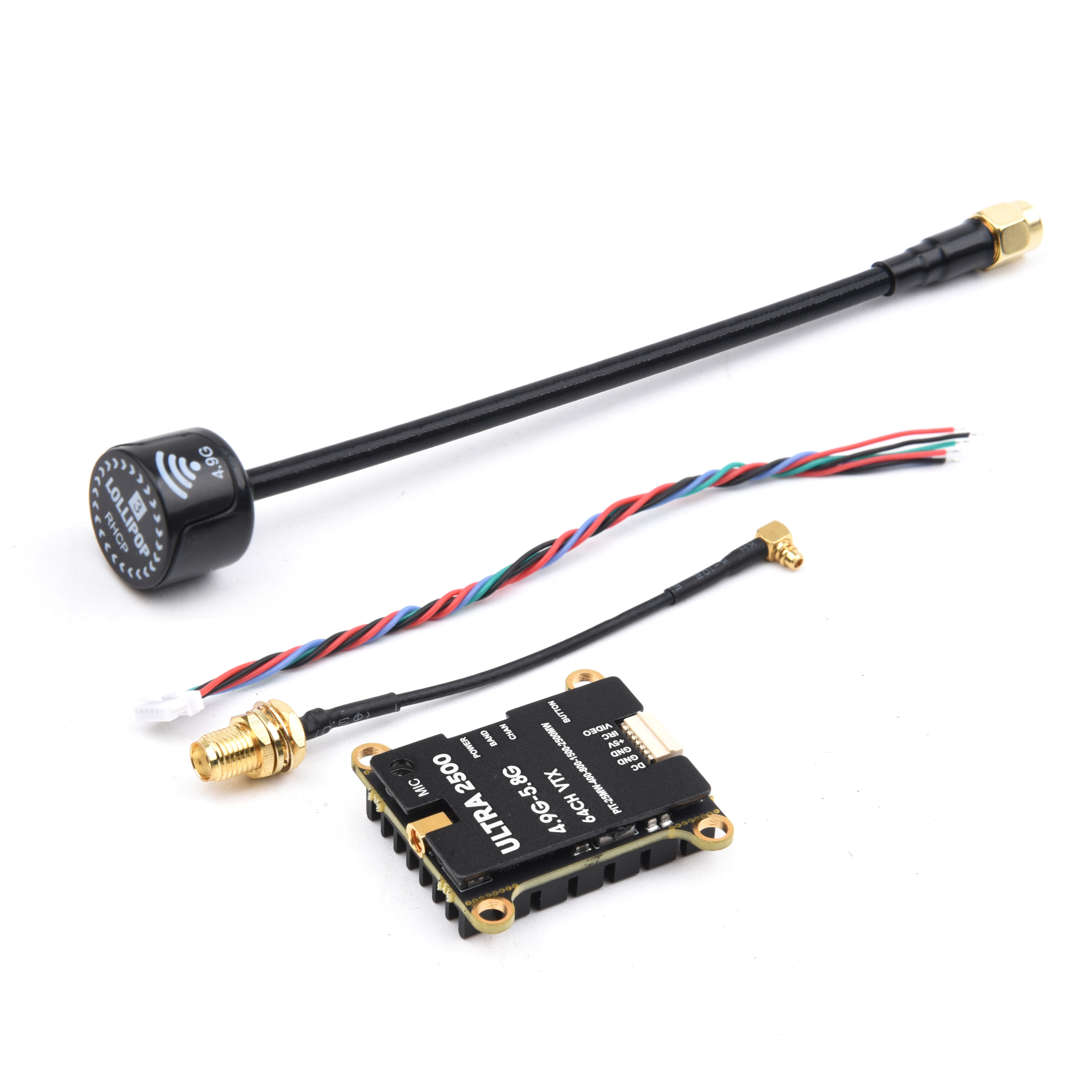 ใหม่ 64CH 4.9G-5.8G 1.6 W/2.5 W FPV VTX เครื่องส่งสัญญาณเสาอากาศสําหรับระยะยาว FPV Racing Drone กรอบ