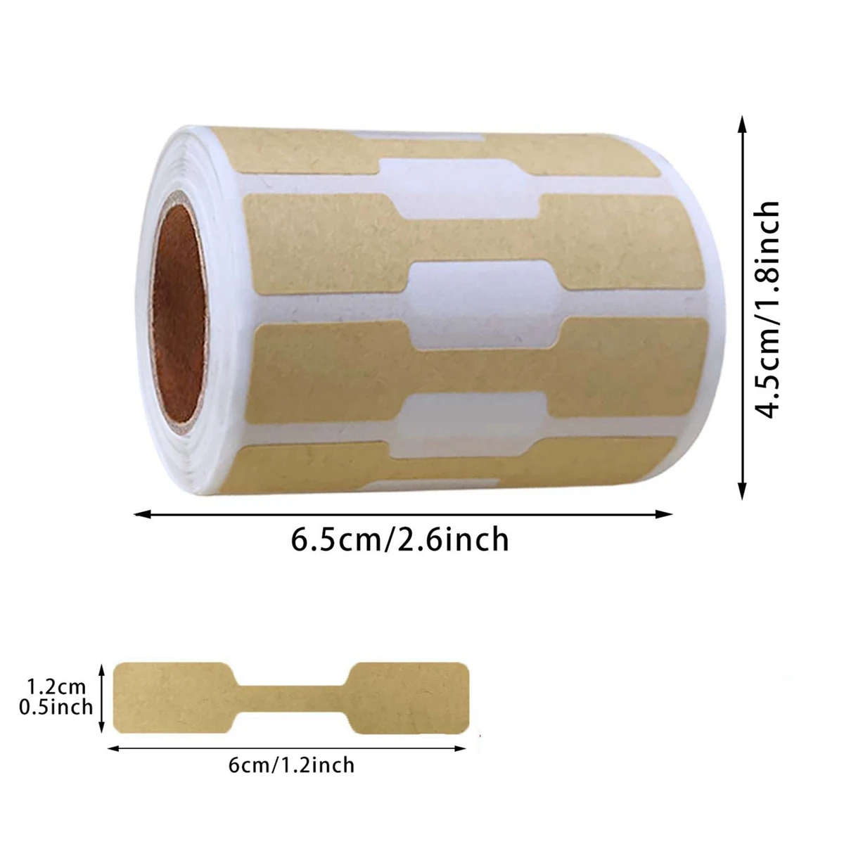 Rouleau d'autocollants de prix pour bijoux, 500 pièces/rouleau, étiquettes de prix auto-adhésives blanches vierges, en papier Kraft, pour bague, collier, boucle d'oreille