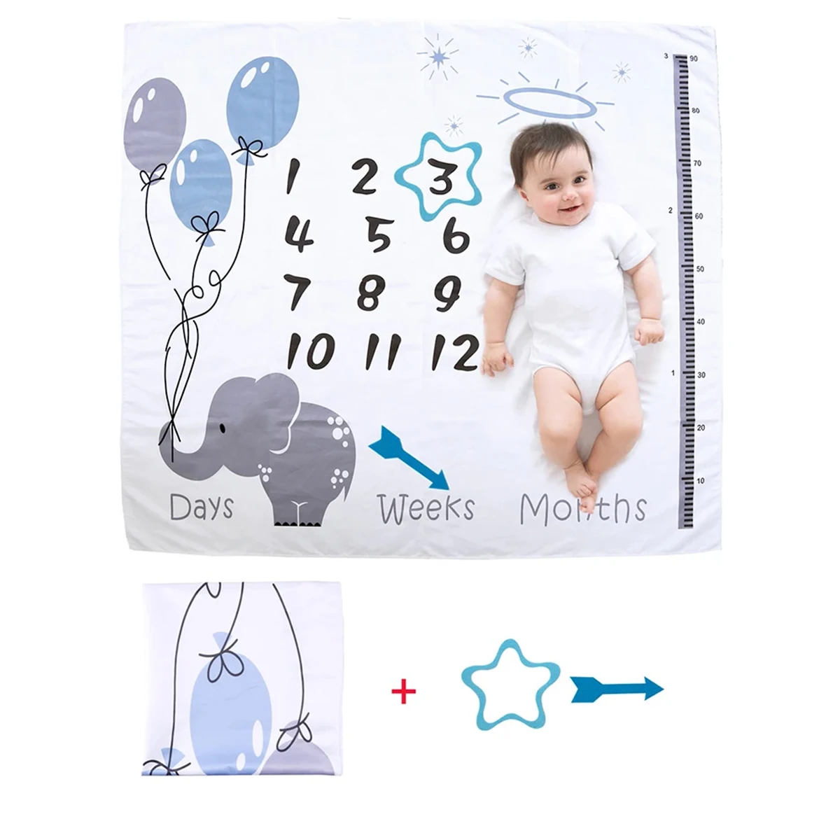 Ylsteed – couverture imprimée pour bébé, accessoires Photo pour nouveau-né, arrière-plan de prise de vue d'images, accessoires Souvenirs de croissance mensuelle pour nourrissons
