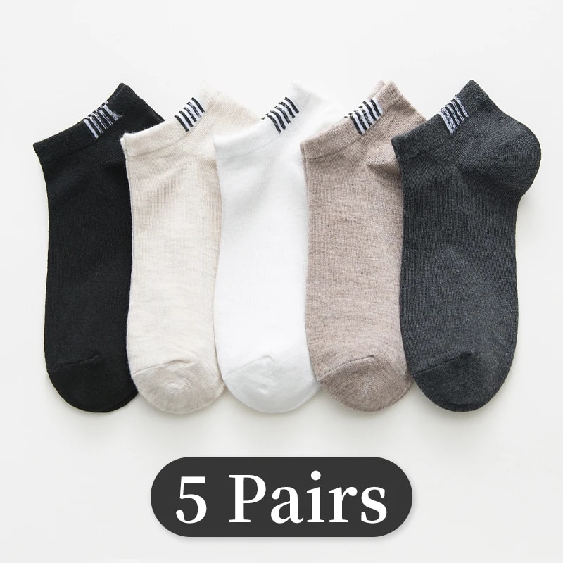 5 paires de chaussettes de sport rayées simples, à la mode et confortables, quatre saisons, pour hommes et femmes, printemps et été