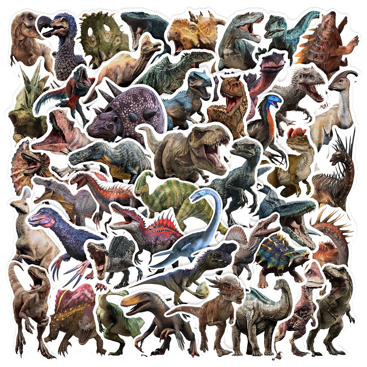 50 Uds pegatinas de dinosaurios juguete para regalo para niños DIY portátil teléfono maleta cuaderno pegatina de animales antiguos calcomanías de grafiti