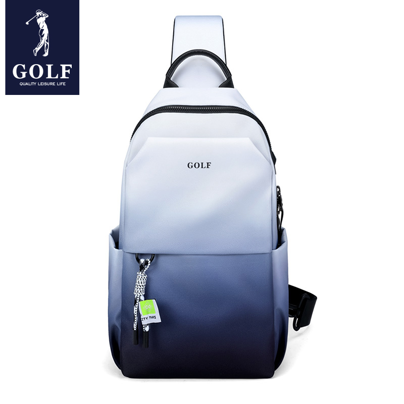 Bolsa transversal de pano Oxford masculina, bolsa de peito de golfe, mochila pequena, telefone casual, gradiente, moda