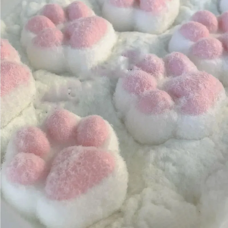 นุ่มเหนียวความเครียดบรรเทาผ่อนคลาย Squishy Fidget การ์ตูน Mini Kawaii Cat Paw ซิลิโคนแมว Paw น่ารักสีชมพูฟุตเด็กของขวัญสาวของเล่น