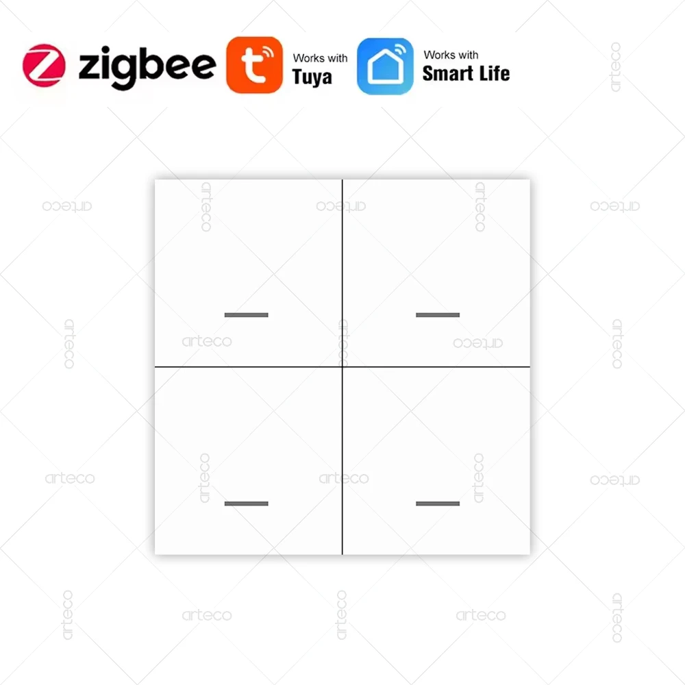 Tuya Zigbee Drahtlose Szene Schalter Push Button Controller 4 Gang 12 Modi Smart Leben App Home Automation Szenario Für Tuya Gerät