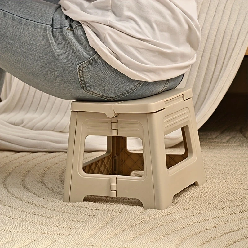 Lightweight Folding Step Stool Multi Purpose Handheld Thickened Footstool Non-Slip Plastic Small Benches Kitchen