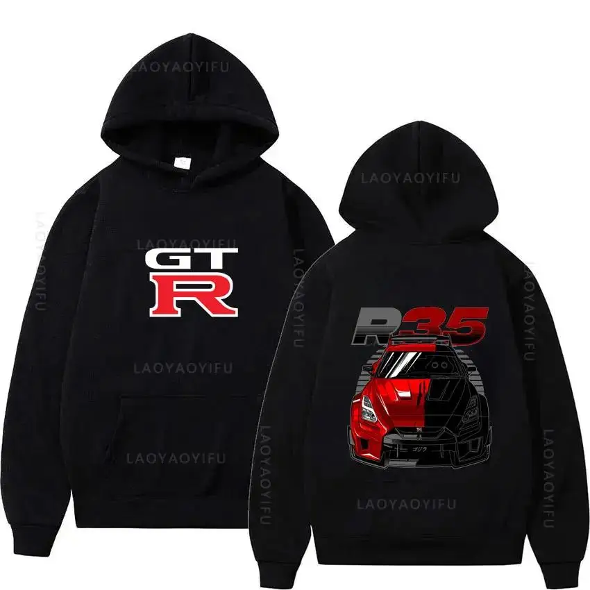 Initial D GTR R35 Streetwear Hoodies Japanisches Auto Sportcar Neuheit Sweatshirt für Herren Langarmkleidung Neuankömmling Pullover