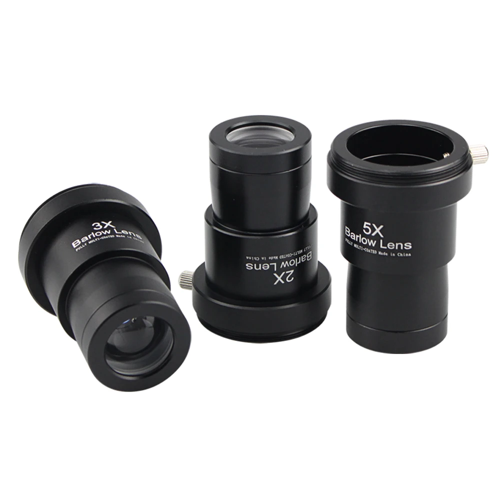 EYSDON 1,25 pulgadas 2x/ 3x/ 5x telescopio lente Barlow extensor de longitud Focal totalmente recubierto de Metal con roscas de montaje de cámara M42