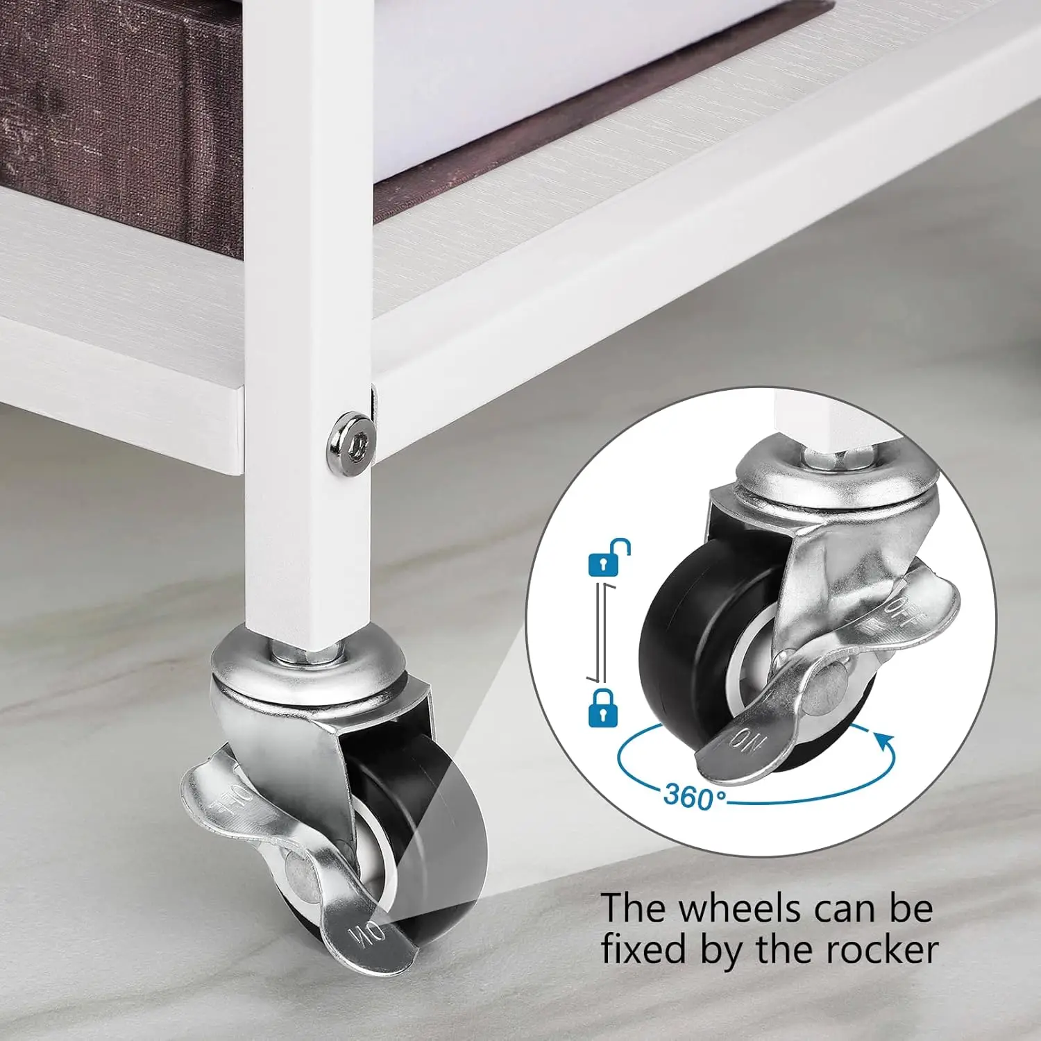 Printer Cart Printer Stand Rack with Wheels Under Desk Printer Table with Storage 2 Tier Rolling Printer Holder for Desk Shelf