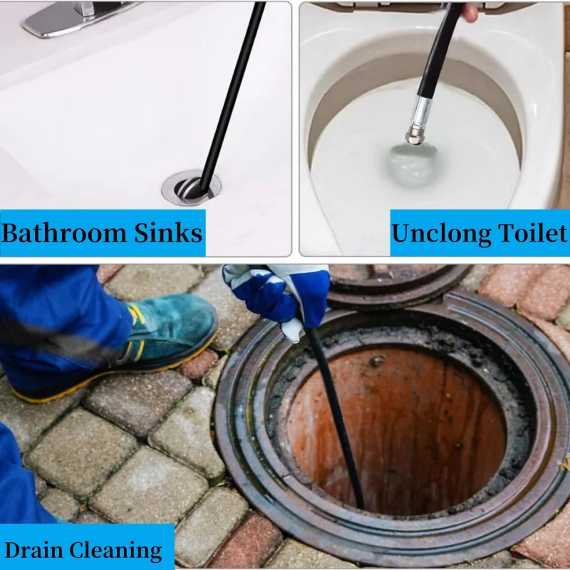 High Pressure Cleaning Machine Pipeline Sewage Dredging Cleaning Hose, Sewer Drainage Spray Kit, Rotary Nozzle, For Karcher