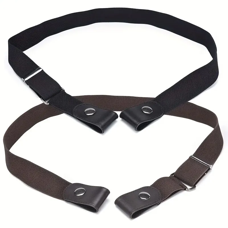 Faixa de cintura elástica ajustável, cinto invisível sem fivela para mulheres, homens, calças jeans, vestido, sem fivela, fácil de usar