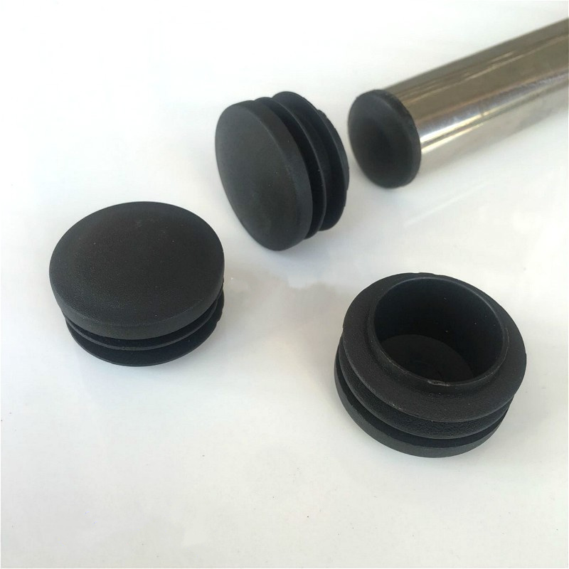 10 Teile/los Neue Kunststoff Möbel Bein Stecker Schwarz Runde Stahl Rohr Rohr Blindung End Kappen Einsatz Plugs14-76mm Dekorative staub Abdeckung