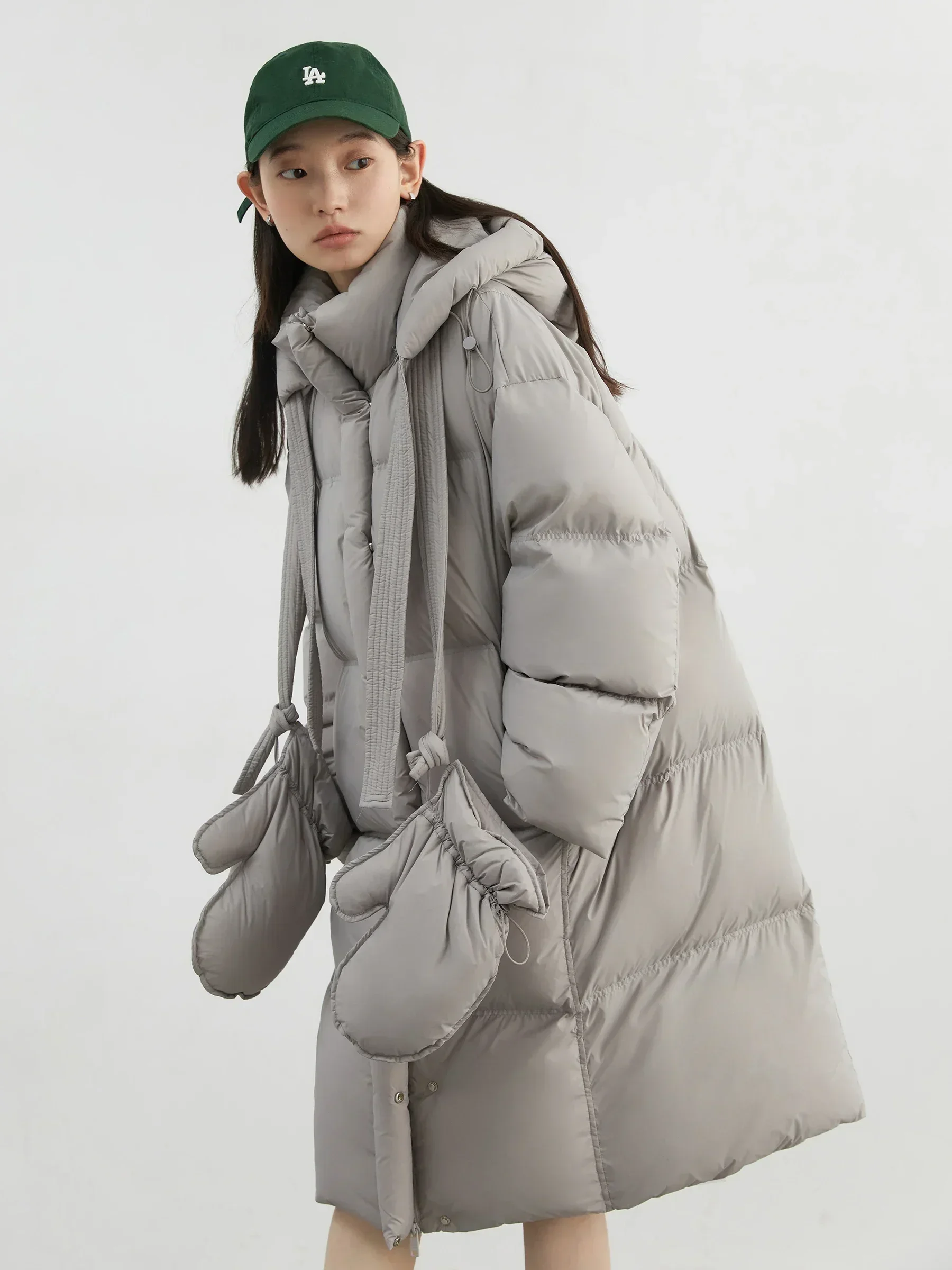 CHIC VEN nuevas abrigos de plumas para mujer, chaqueta informal holgada con capucha para mujer, abrigo suave de plumón de pato blanco 90 grueso para Otoño e Invierno 2024