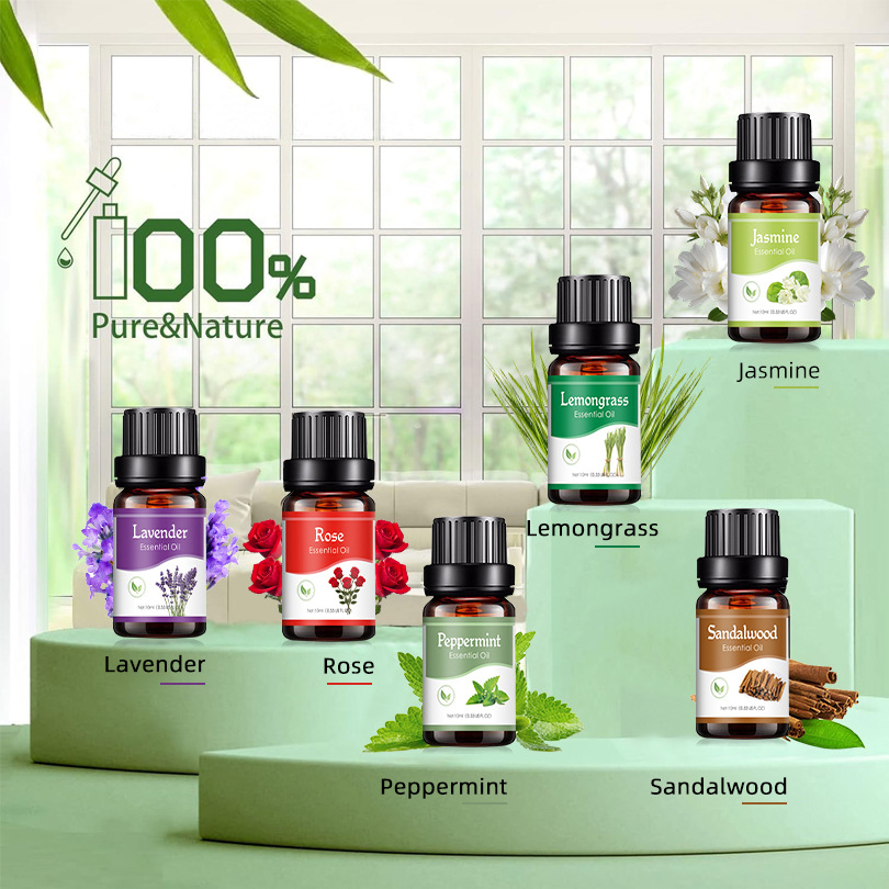 Aceites esenciales de 18 sabores para difusor de Aroma, humidificador de aire para el hogar, soluble en agua, ambientador de 10ml, aroma, aceite aromático
