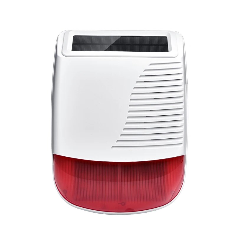 433mhz alto decibel ao ar livre solar sem fio sirene alto-falante à prova dwaterproof água strobe para sistema de alarme contra roubo segurança em casa inteligente