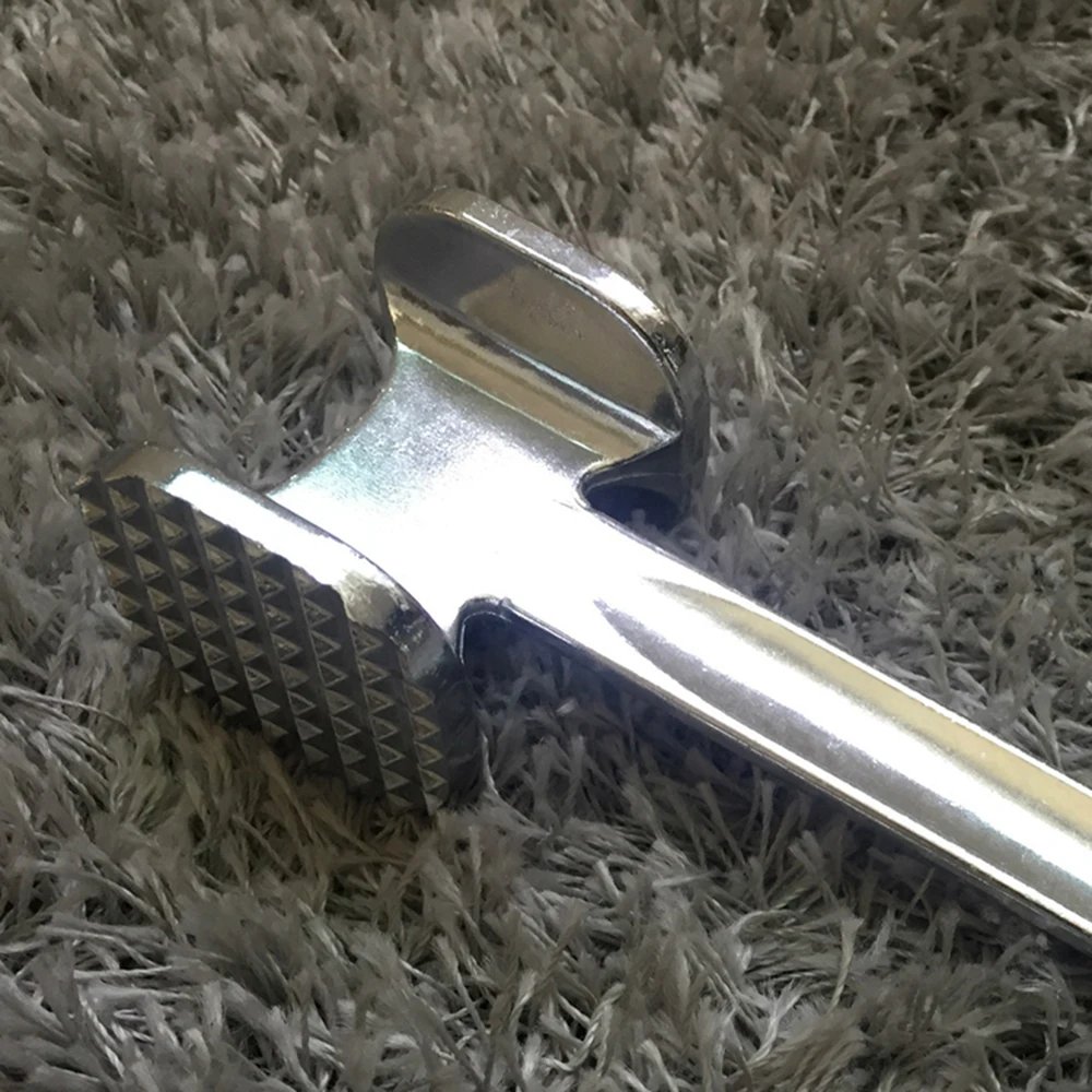 肉軟化ハンマー 19 センチメートル家庭用アルミ合金ステーキ金属マレットキッチンツールヘビーデューティ耐久性のある両面軟化剤