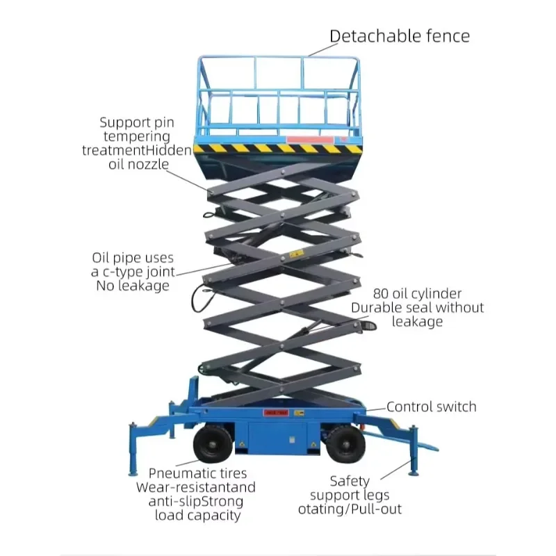 FOB Price Crawler Self Propelled Mobile Scissor Lift Platform 10M 3000Kg Aerial Work Truck With Customizable