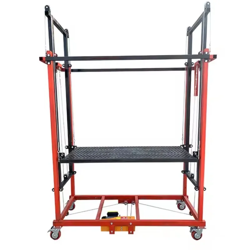 Electric Mobile Scaffolding Lift 500KG Capacity 6M 12M Height With Remote Control Folding Platform For Construction Work
