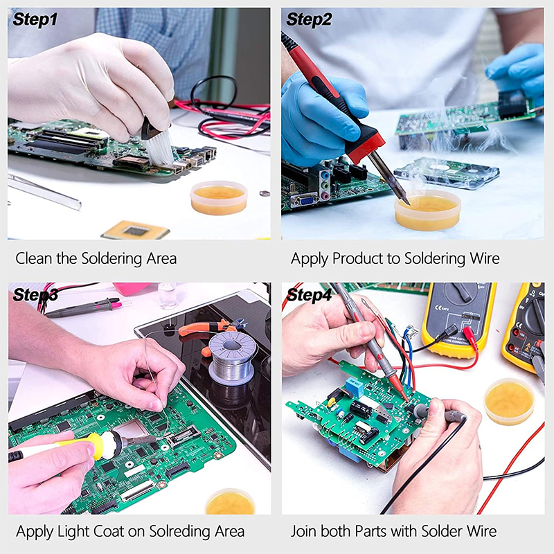Fluxo de pasta de solda sem limpeza, núcleo de resina, solda para pcb eletrônico e reparo smd, ligação rápida e forte, pasta de solda neutra